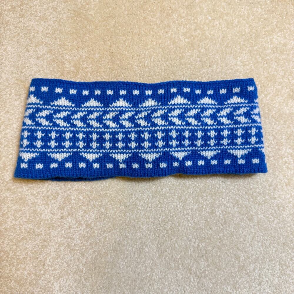 Pistil Winter Headband Warm Earmuffs Blue White Scandinavian Nordic Print - Picture 2 of 4